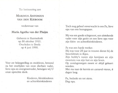 Marinus Antonius van den Kieboom- Maria Agatha van der Pluijm